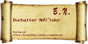 Buchalter Nándor névjegykártya